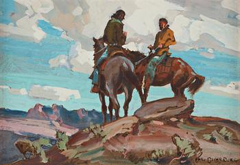 491. Carl Oscar Borg, Native americans on horseback.