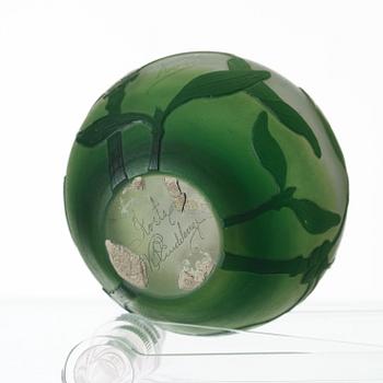 Karl Lindeberg, an Art Nouveau cameo glass vase, Kosta, Sweden 1910's.