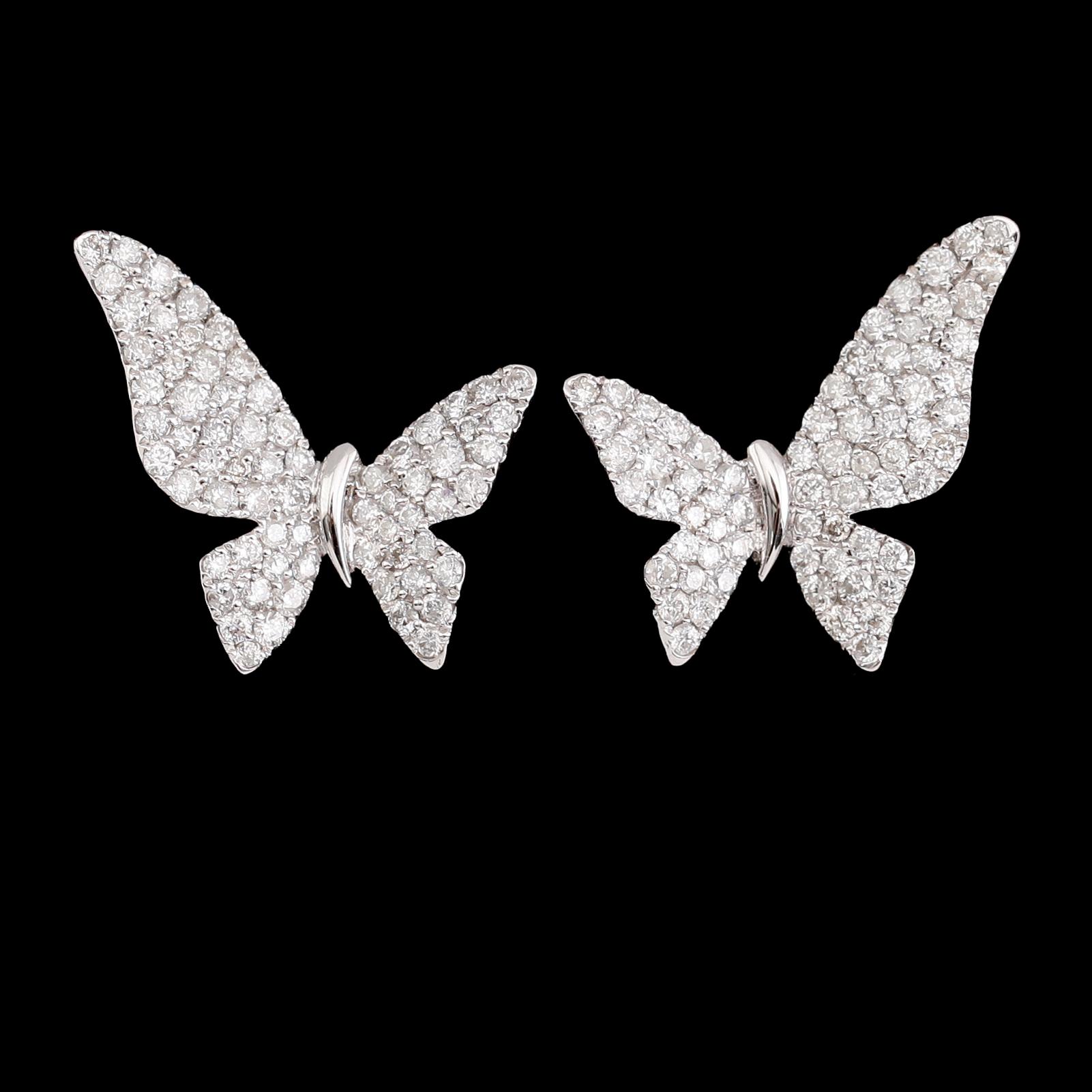 ÖRHÄNGEN, 1 par, 18 k vitguld, briljantslipade diamanter tot 1.30 ct.