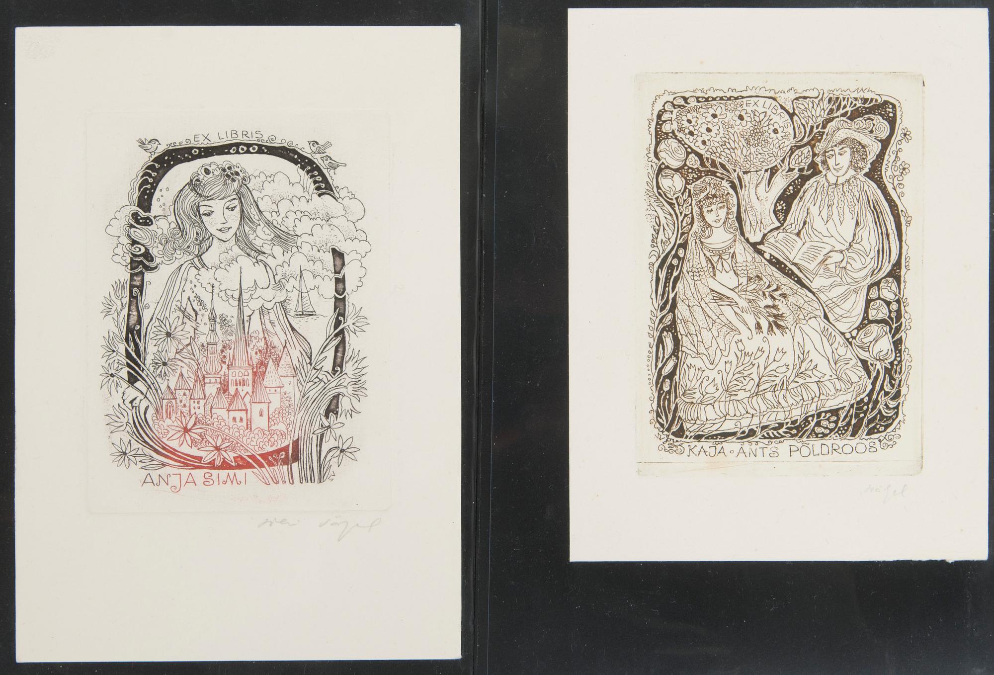 Silvi Väljal, ex-libris etchings, 131 pcs.