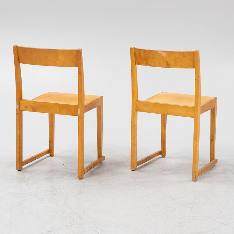 Sven Markelius, A set of six birch 'Orkesterstolen' chairs, mid 20th Century.