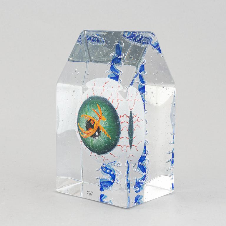 A glass sculpture,, by Kjell Engman, signed and numbered 30/60.