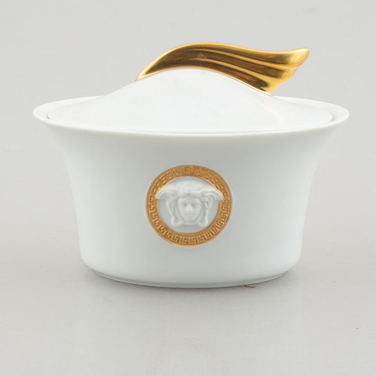 A set of eight porcelain coffee service pieces, 'Ikarus Médaillon Méandre d'Or', Versace for Rosenthal.