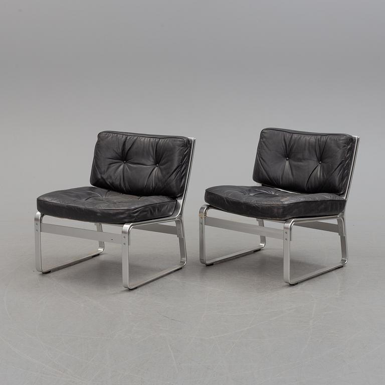 Two lounge chairs by Karl Erik Ekselius for JOC in Vetlanda, second half of the 20th century.