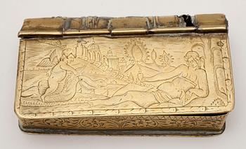 TOBAKSDOSA, mässing, 1700-tal.