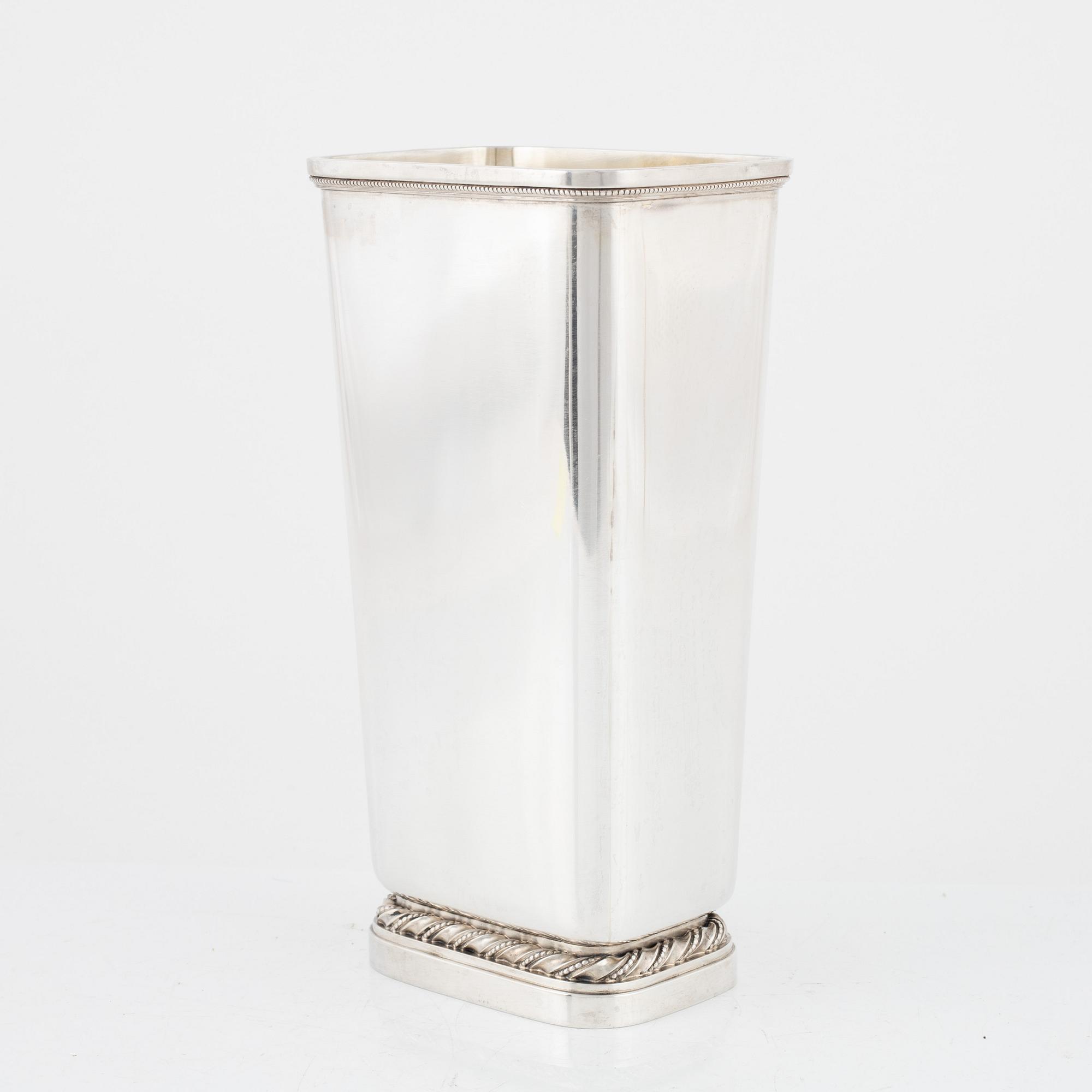 Atelier Borgila, a sterling silver vase, Stockholm 1965.