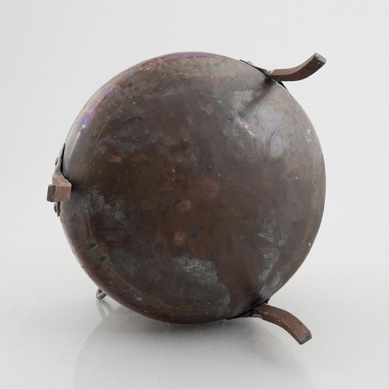 A copper kettle, 18th Century.