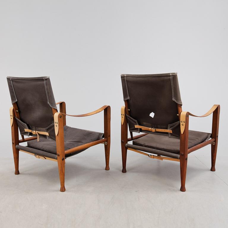 STOLAR, ett par, "Safari Chair" Kaare Klint, Danmark. Formgiven 1933. 1900-talets andra hälft.