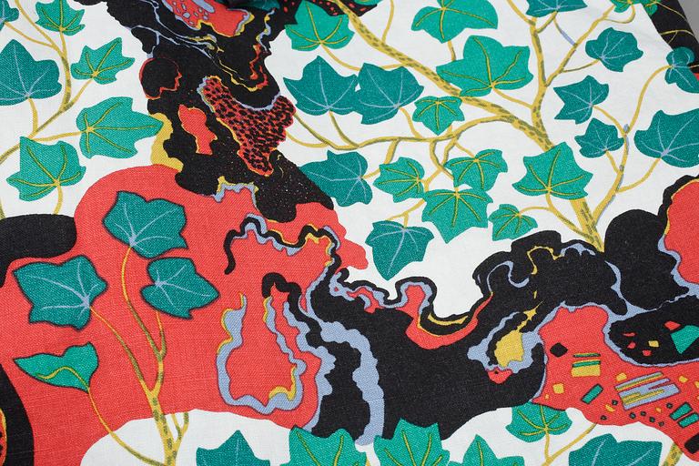 DUKAR, 2 st, GARDINKAPPA samt TYG. Svenskt Tenn, bla Josef Frank.