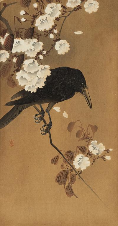 Ohara Koson, a woodblock print in colours, 20th century.
