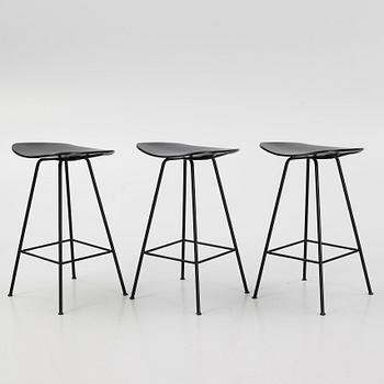 Komplot Design, a set of three "2D" bar stools, Gubi, Denmark.