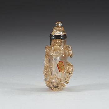 A Chinese rock-chrystal vase with cover.