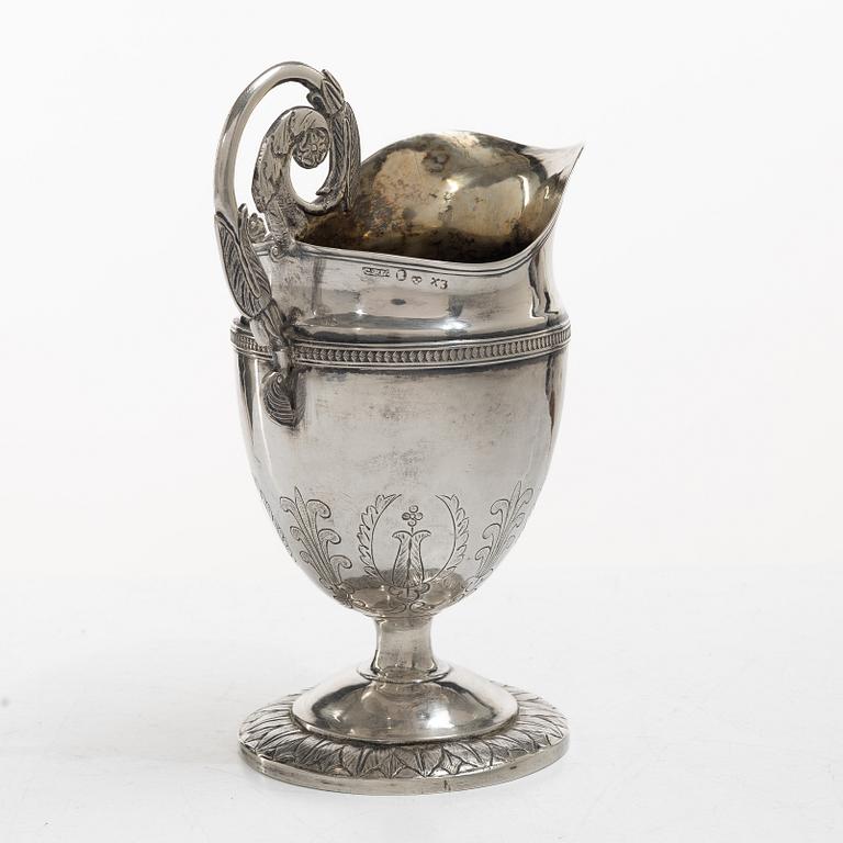 A Swedish early 19th century silver creamer, mark of Carl Petter Lampa, Stockholm 1828.