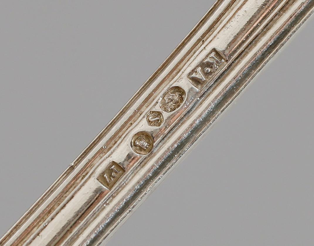 BESTICK, 9 delar, silver, K Andersson, Stockholm, bl a 1917. Vikt ca 412 gram.