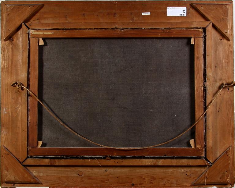 OKÄND KONSTNÄR, olja på duk, omkring sekelskiftet 1900. Bär sign.