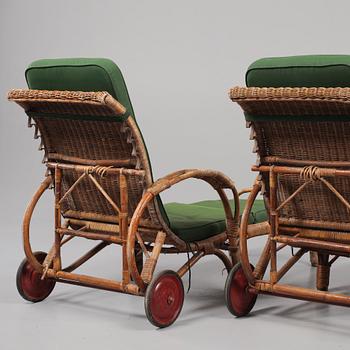 DÄCKSSTOLAR, ett par, 1930/1940-tal.
