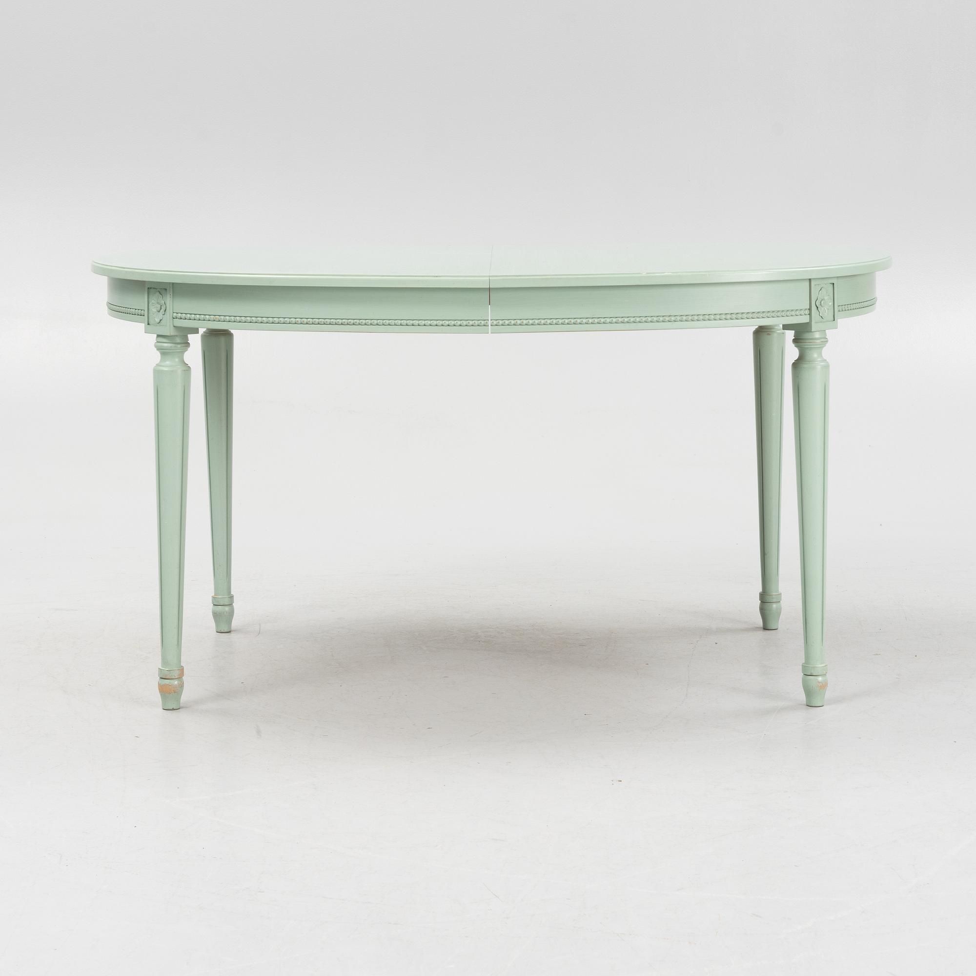 Matsalgrupp, bord och stolar, 1900-talets slut.