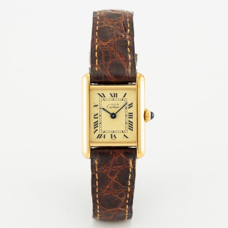 must de Cartier, Tank, armbandsur, 20,5 x 20 (28) mm.