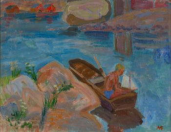 MOLLIE FAUSTMAN, oil on canvas/panel, signed.