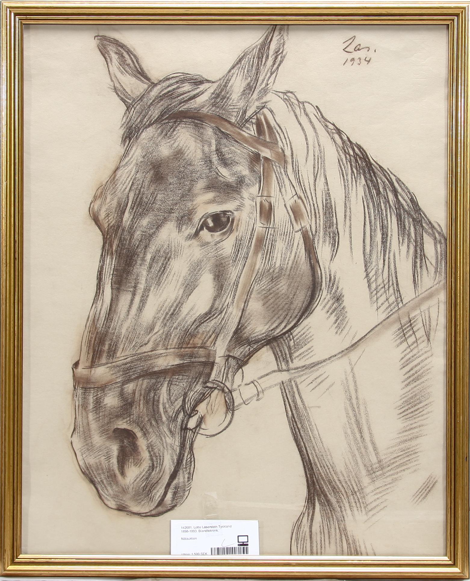 LOTTE LASERSTEIN (TYSKLAND), Lotte Laserstein Tyskland 1898-1993. Blandteknink.