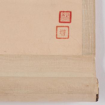 A scroll painting, late Qing dynasty. Signed.