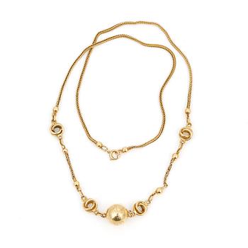 COLLIER, 18K guld, otydliga stämplar, omkring 1900. Vikt ca 11g.