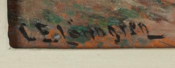 CARL EWALD LÖNNGREN, olja på pannå, signerad.