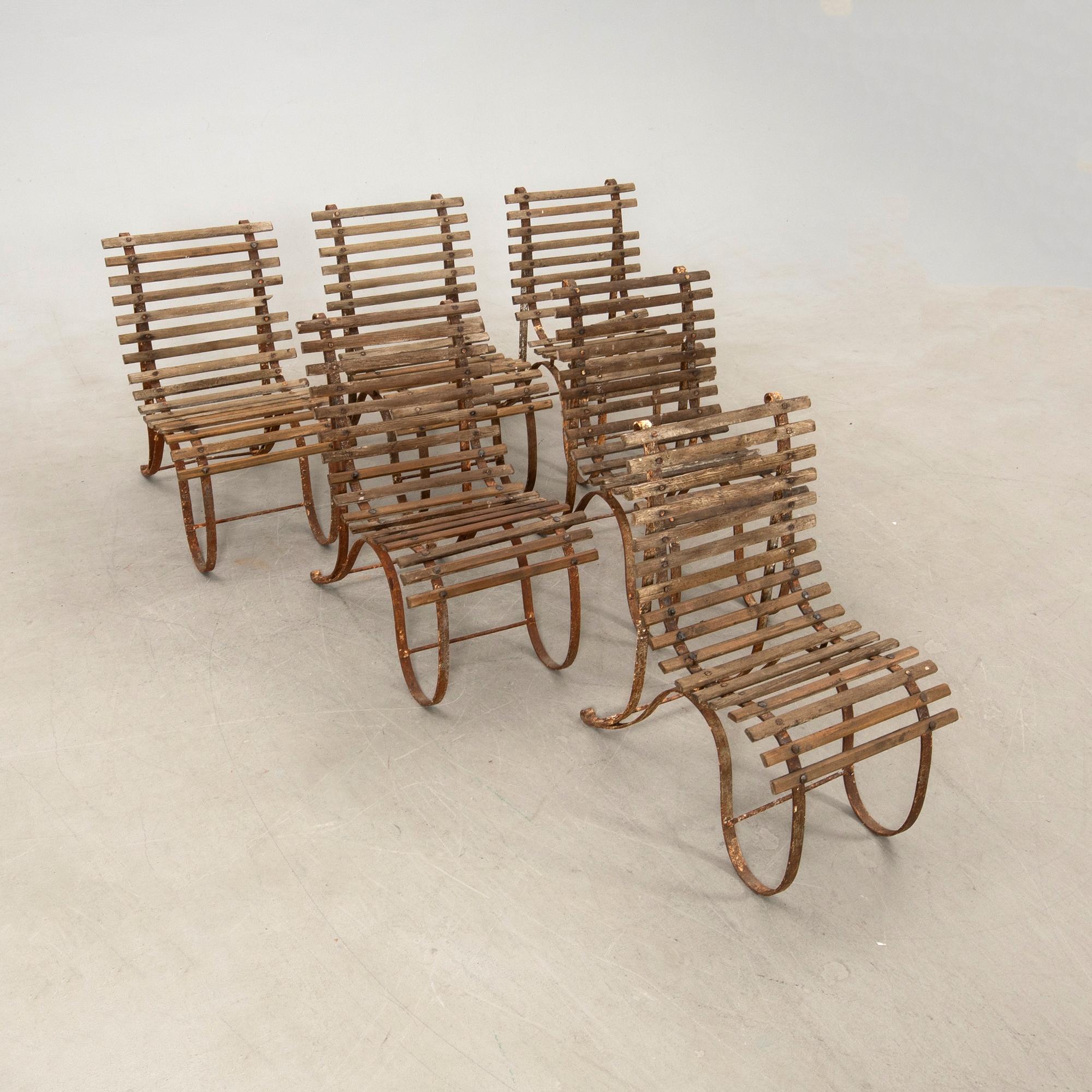 Garden chairs, 6 pieces, early 20th century.