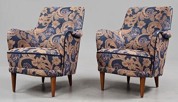 FÅTÖLJER, ett par, "Samsas", Carl Malmsten, 1900-tal.