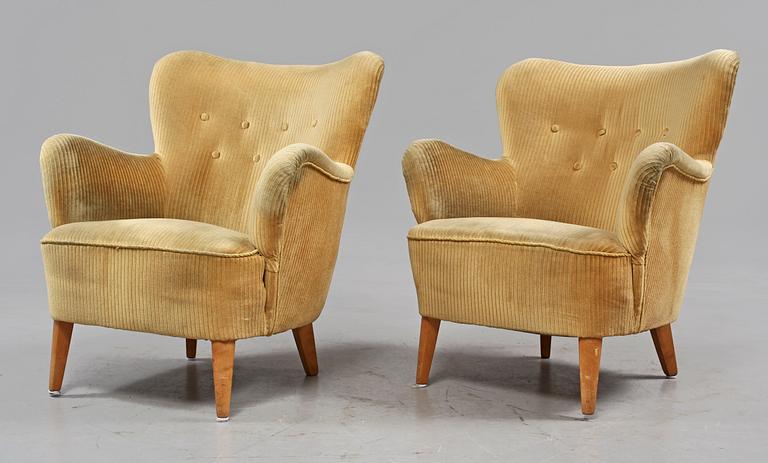 FÅTÖLJER, ett par, Sverige, 1940/1950-tal.