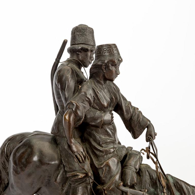 Wilhelm Wolff, a signed patinated bronze figurine.