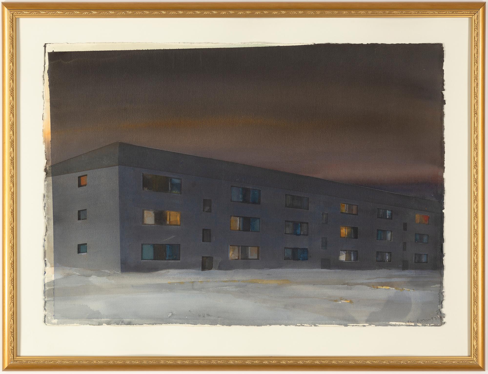 Lars Lerin, akvarell, signerad 1993.