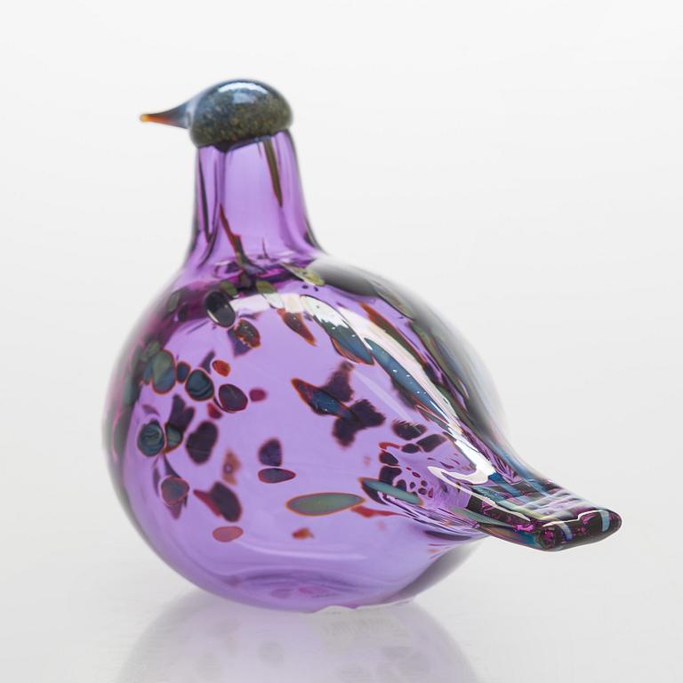 Oiva Toikka, glasfågel, "Amethyst bird", signerad och numrerad O. Toikka Iittala 140 2021/1887.