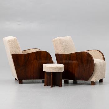 Armchairs, a pair, first half of the 20th century.