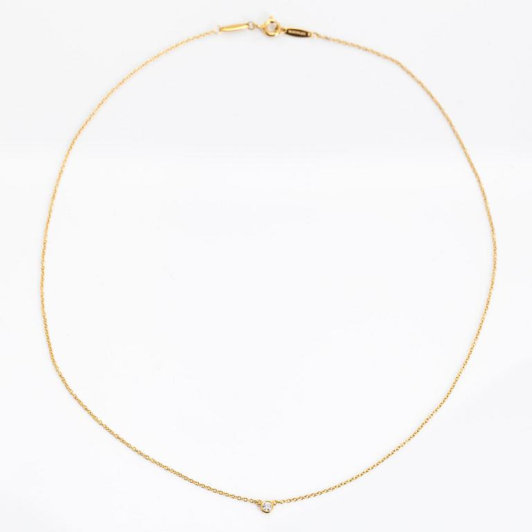 Tiffany & Co, Elsa Peretti, collier, "Diamonds by the Yard", 18K guld med en diamant ca. 0.05 ct.