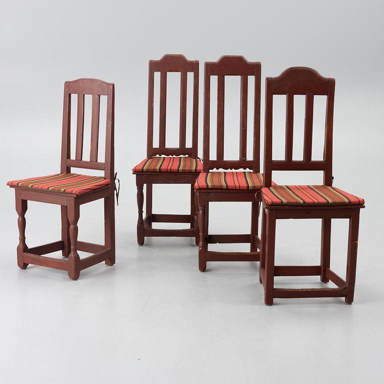 Four chairs, Sweden, 19th century.