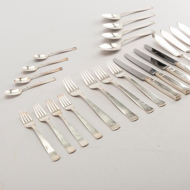 A set of Rosenholm silver cutlery, 108 pieces. Total weight incl. steel blades app. 3200 gram.