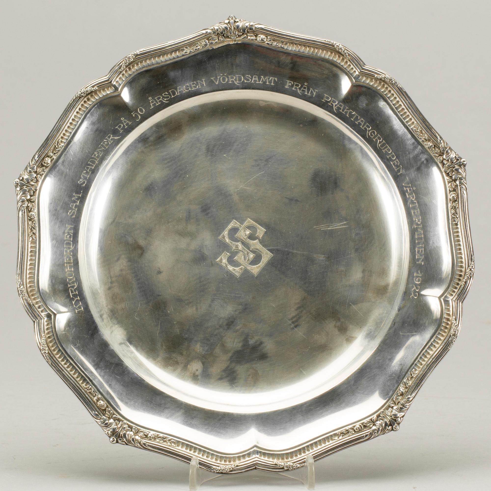 FAT, silver, Anders Nilsson, Lund. 1920. Vikt ca 460g.