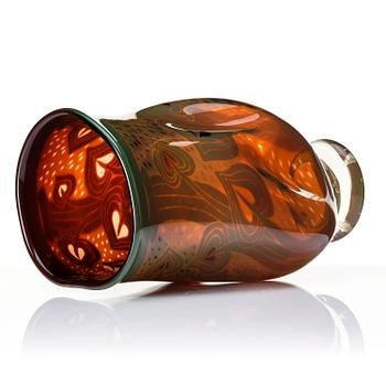 Gunnar Cyrén, a graal glass vase, Orrefors, Sweden, 1989.