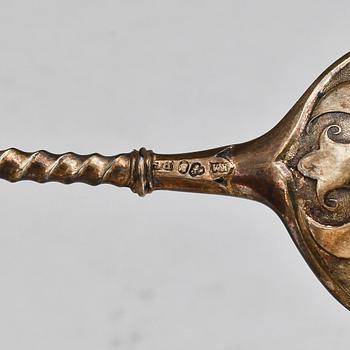 BESTICK, 7 delar, silver, K. Anderson, Gbg o Sthlm samt C.G. Hallberg, Sthlm, 1893-1914, tot.vikt ca 386g.