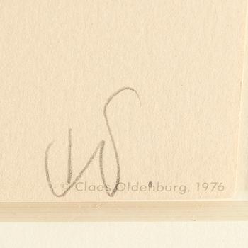 CLAES OLDENBURG, lithograph, 1976, signed in pencil and numbered 30/75.