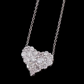 HÄNGE, 18 k vitguld, briljantslipade diamanter tot ca 0.56 ct.