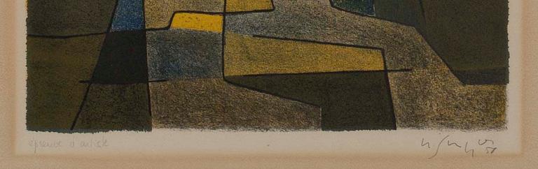 GUSTAVE SINGIER, litografi, EA, sign. och dat. 58.