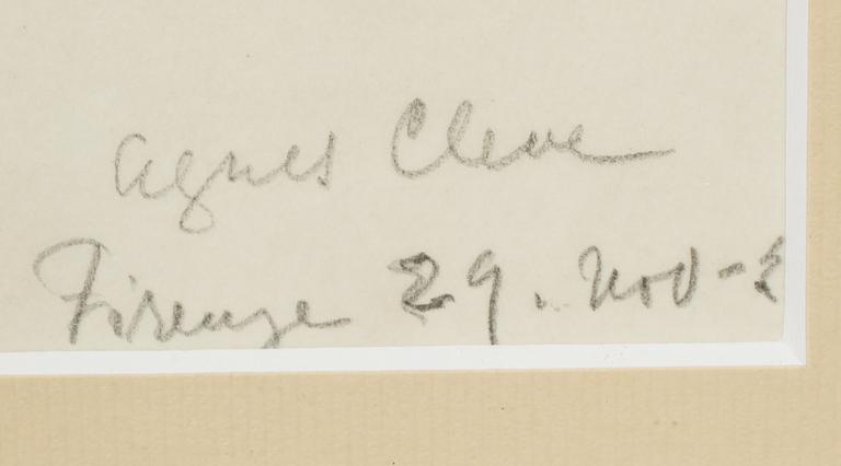 AGNES CLEVE, blandteknik, signerad och otydligt daterad Firenze 2?.