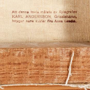 KARL "XYLOGRAFEN"ANDERSSON, olja på duk. Intygad a tergo på stämpel.