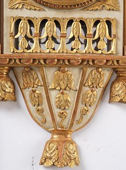 A late Gustavian giltwood cartel clock by J. Nyberg (master in Stockholm 1787-1801).