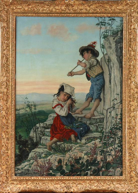 ADRIANO BONIFAZI, olja på duk, sign. o dat. "Capri 1883".
