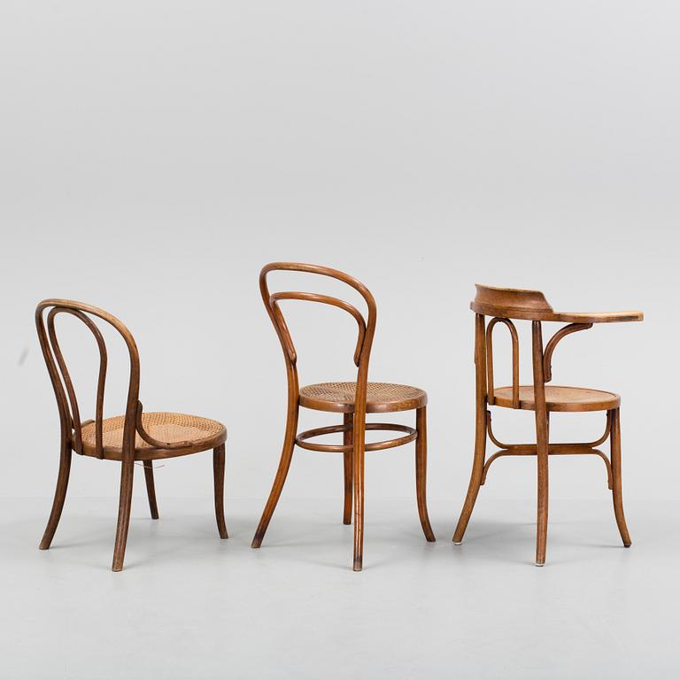 3 charir, among one is marked Thonet from the early 20th century.