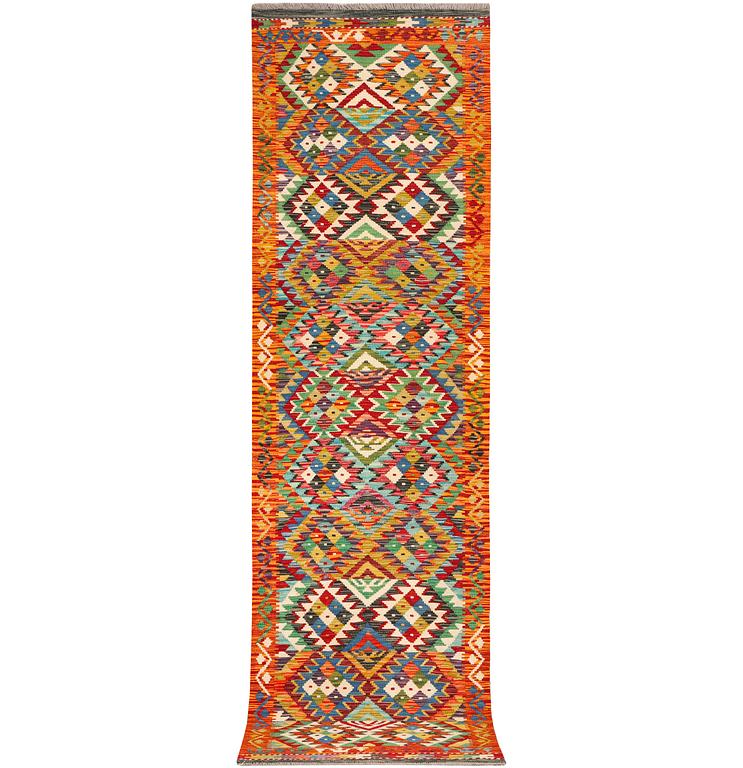 Gallerimatta, Afghansk Kelim, ca 290 x 78 cm.