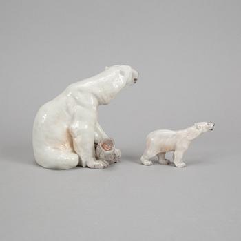 Dahl Jensen, three porcelain polar bears, Denmark.